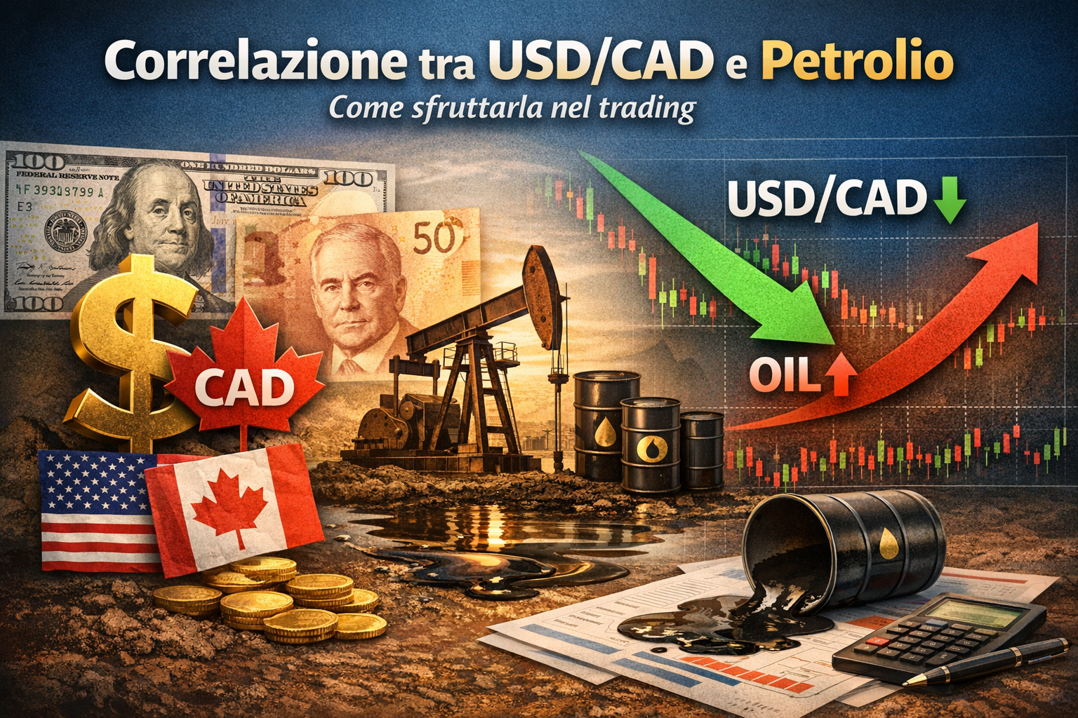 Correlazione USD CAD petrolio nel trading Forex